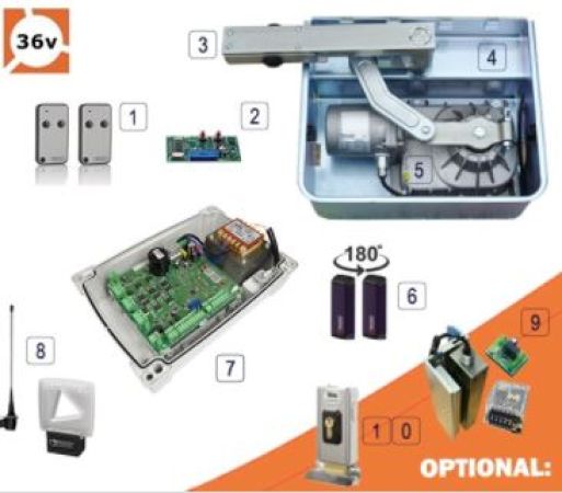 Click Here To Enlarge This Photo Of Roger Technology BR21&sol;362 Brushless Swing Gate Single Kit