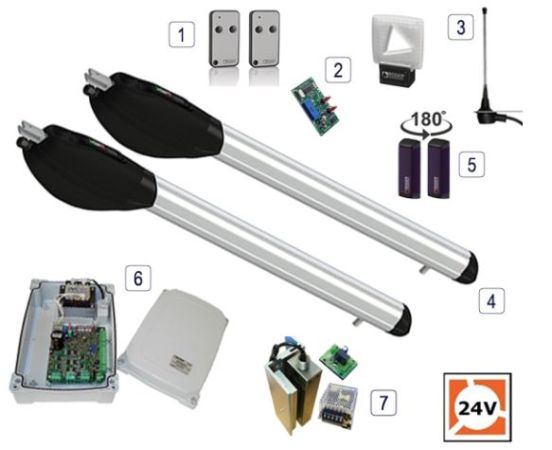 Click Here To Enlarge This Photo Of Roger Technology BR20&sol;510 24v Brushless Swing Gate Double Kit with mag lock