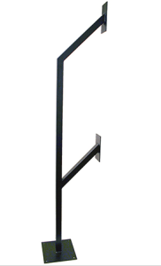 Dual height car&sol;lorry goose neck post&comma; black