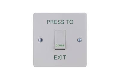 Plastic exit button&comma; standard&comma; surface mount