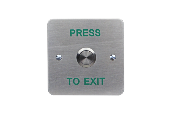 Click Here To Enlarge This Photo Of Standard stainless steel exit button&comma; flush mount